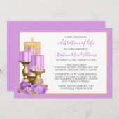 Invitation Célébration de la vie funéraire Mémorial Lilac Bou (Devant / Derrière)