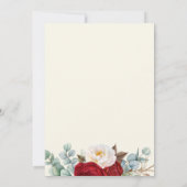 Invitation Célébration de la vie funéraire Memorial Red Roses (Dos)