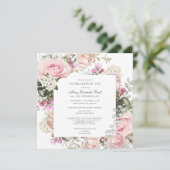 Invitation Célébration de la vie funéraire Mémorial rose Flor (Debout devant)