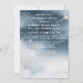 Invitation Célébration de la vie funéraire Mémorial Starry Sk (Devant)