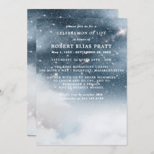 Invitation Célébration de la vie funéraire Mémorial Starry Sk