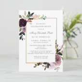 Invitation Célébration de la vie funéraire Mémorial violet fl (Debout devant)