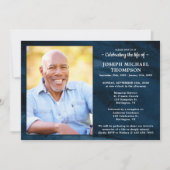 Invitation Célébration De La Vie Funéraire Moderne Marbre Ble (Devant)