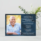 Invitation Célébration De La Vie Funéraire Moderne Marbre Ble (Debout devant)