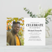 Invitation Célébration de la vie Funéraire Photo (Debout devant)