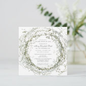 Invitation Célébration de la vie Funéraire Photo Carré botani (Debout devant)