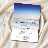 Invitation Célébration de la vie funéraire photo de plage et 
