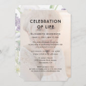 Invitation Célébration de la vie funéraire Photo florale (Devant / Derrière)