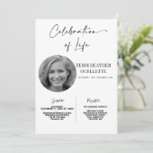 Invitation Célébration de la vie funéraire service commémorat (Debout devant)
