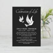 Invitation Célébration de la vie | Funeral Memorial Doves (Debout devant)
