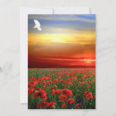 Invitation Célébration de la vie | Funeral Memorial Poppy Fie (Dos)