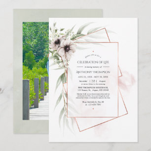 Invitation Célébration de la vie géométrique de l'anémone d'e