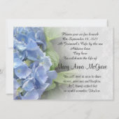 Invitation Célébration de la vie Hydrangea et dentelle (Dos)