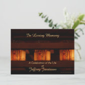 Invitation Célébration de la vie Invitation, bougies commémor (Debout devant)