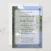 Invitation Célébration de la vie Invitation, Cygnes et Fontai (Dos)