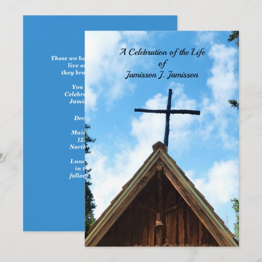 Invitation Célébration de la vie Invitation, Old Country Chur (Devant / Derrière)
