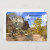 Invitation Célébration de la vie Invitation, Paysage avec pho (Devant)