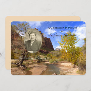 Invitation Célébration de la vie Invitation, Paysage avec pho