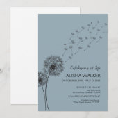 Invitation Célébration de la vie Invitation, service commémor (Devant / Derrière)