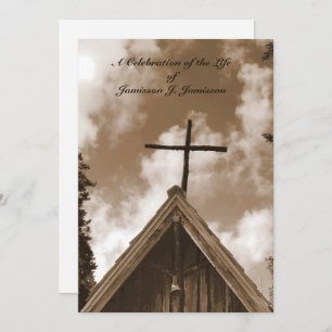 Invitation Célébration de la vie Invitation, Vieille église,