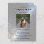 Invitation Célébration de la vie| La photo du ciel nocturne f (Devant / Derrière)