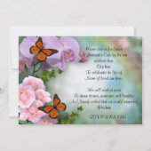 Invitation Célébration de la vie Les papillons de l'invitatio (Dos)
