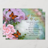 Invitation Célébration de la vie Les papillons de l'invitatio (Devant / Derrière)