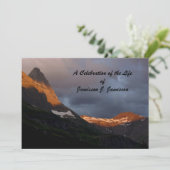 Invitation Célébration de la vie, lever du soleil du glacier, (Debout devant)