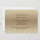 Invitation Célébration de la vie, l'or avec photo, photo (Dos)