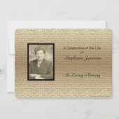 Invitation Célébration de la vie, l'or avec photo, photo (Devant)