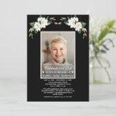 Invitation Célébration de la vie Magnolia Photo Memorial (Debout devant)