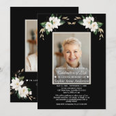 Invitation Célébration de la vie Magnolia Photo Memorial (Devant / Derrière)