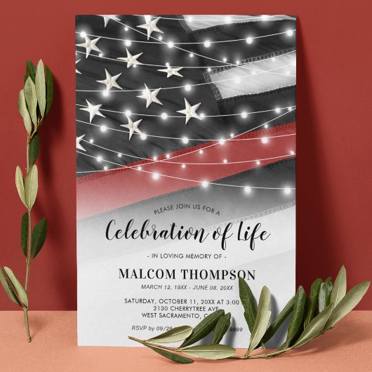 Invitation Célébration de la vie Mémorial des pompiers