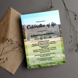 Invitation Célébration de la vie Mémorial funéraire