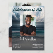 Invitation Célébration de la vie - Mémorial photo (Devant / Derrière)