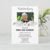 Invitation Célébration de la vie Mémorial Photo Boho White (Debout devant)