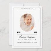 Invitation Célébration de la vie Mémorial Photo simple modern (Devant)