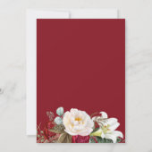 Invitation Célébration de la vie Mémorial Rouge Blanc Floral (Dos)