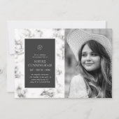 Invitation Célébration de la vie Moderne Elégant Marbre Photo (Devant)