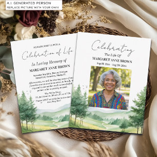 Invitation Célébration de la vie Montagnes à l'aquarelle Phot