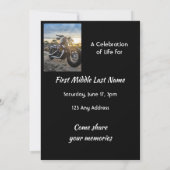 Invitation Célébration de la vie moto chopper (Dos)