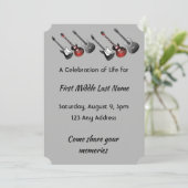 Invitation Célébration de la vie musicienne Guitare Musique (Debout devant)