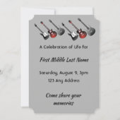 Invitation Célébration de la vie musicienne Guitare Musique (Devant)