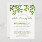 Invitation Célébration de la vie | Nature de mémorial funérai (Devant)