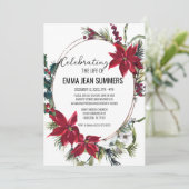 Invitation Célébration de la vie Noël Poinsettia (Debout devant)