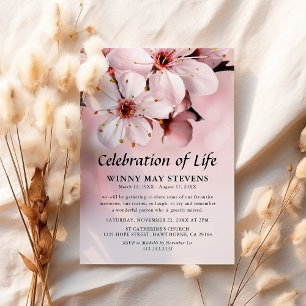 Invitation Célébration de la vie Obsèques Fleur de Cerisier