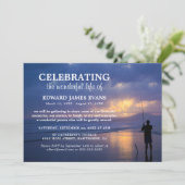 Invitation Célébration de la vie | Ocean Fisherman Funeral (Debout devant)