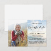 Invitation Célébration de la vie Océan Photo Funéraire Invita (Devant / Derrière)