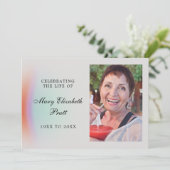 Invitation Célébration de la vie paisible Photo Abstraite (Debout devant)