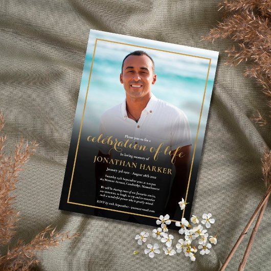 Invitation Célébration de la vie par photo de funérailles mod